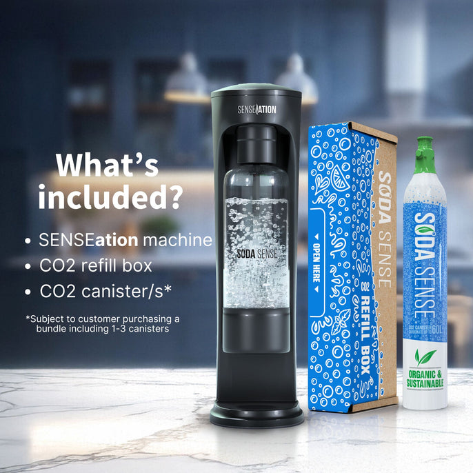 Ditch the bottles and cans with the SENSEation Sparkling Water Maker