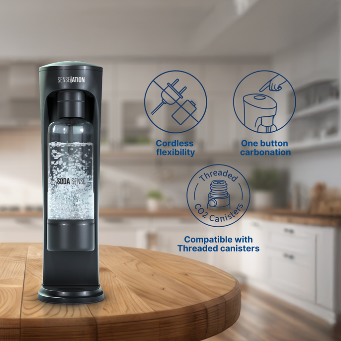 Ditch the bottles and cans with the SENSEation Sparkling Water Maker